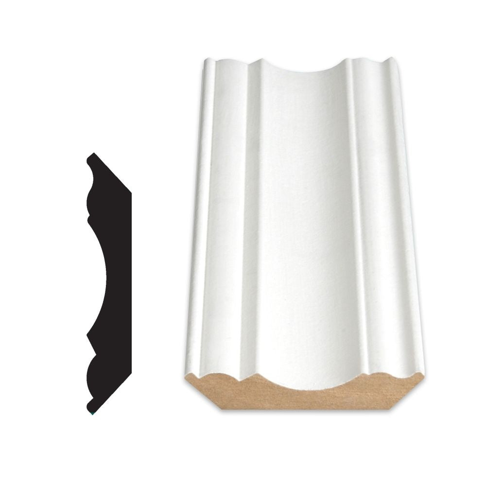 5/8-inch x 3 5/16-inch Colonial MDF Primed Fibreboard Ogee Crown Moulding