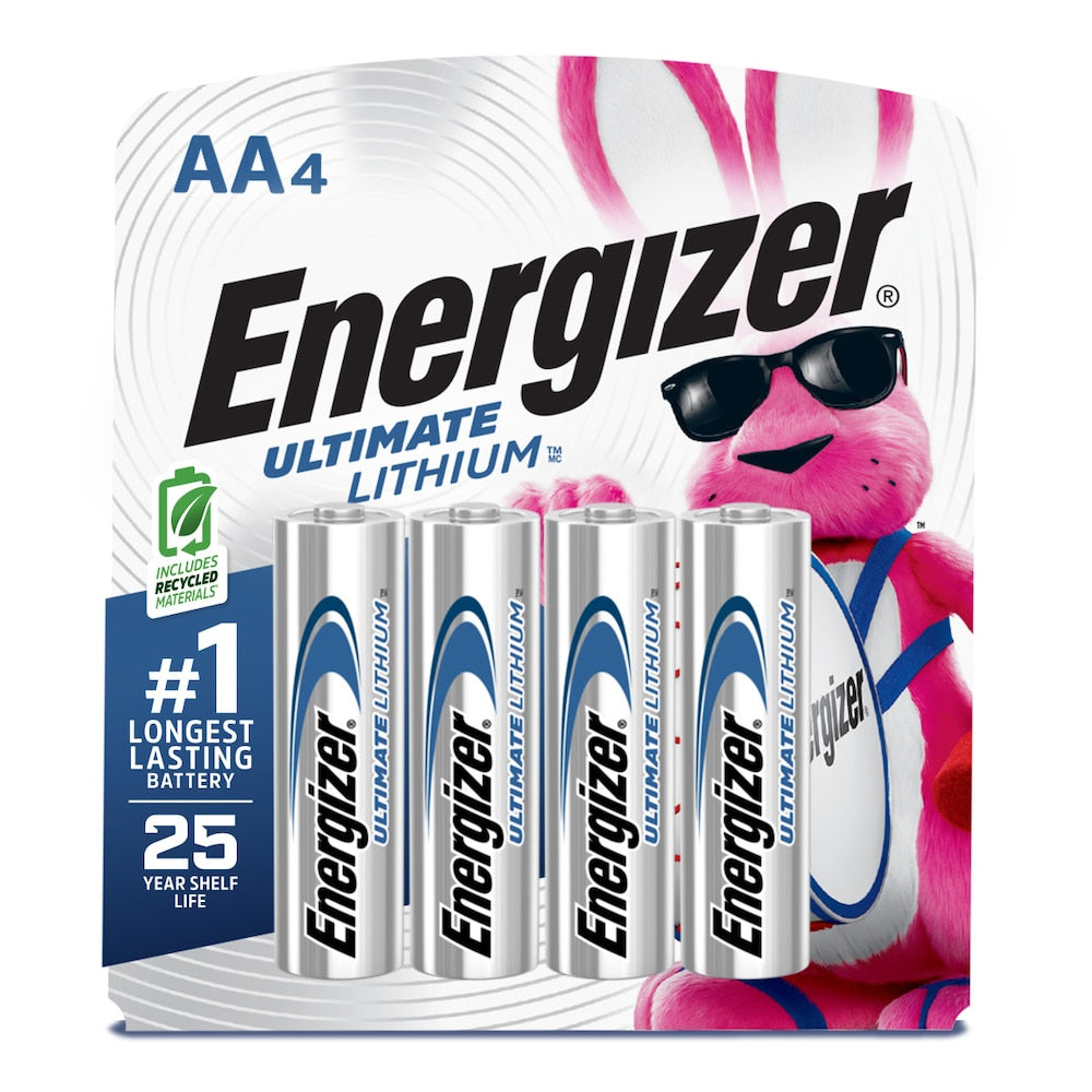 Piles AA au lithium Energizer Ultimate (paquet de 4), piles doubles A au lithium de 1,5 V