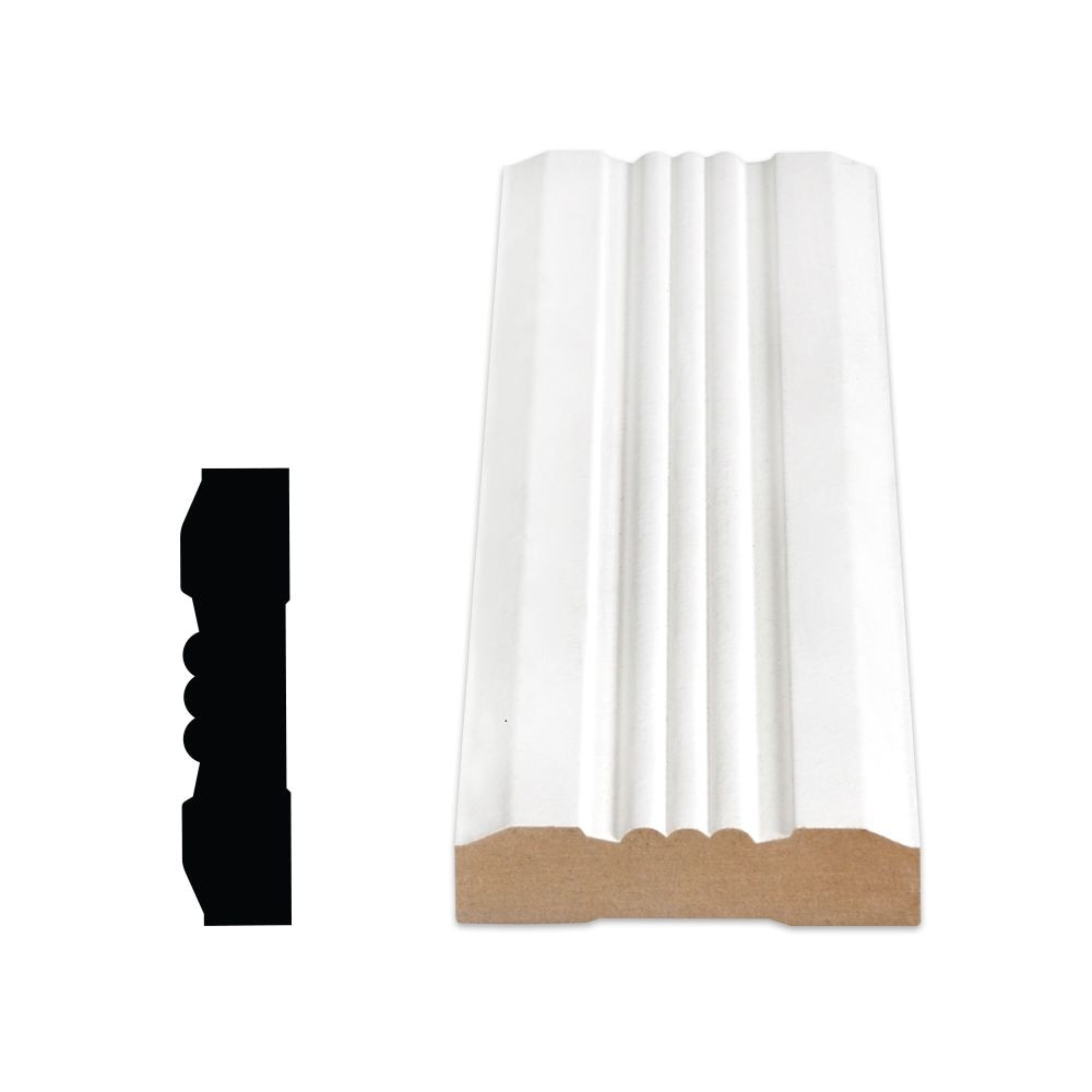 3/4-inch x 3-inch x 96-inch Victorian MDF Primed Fibreboard Casing