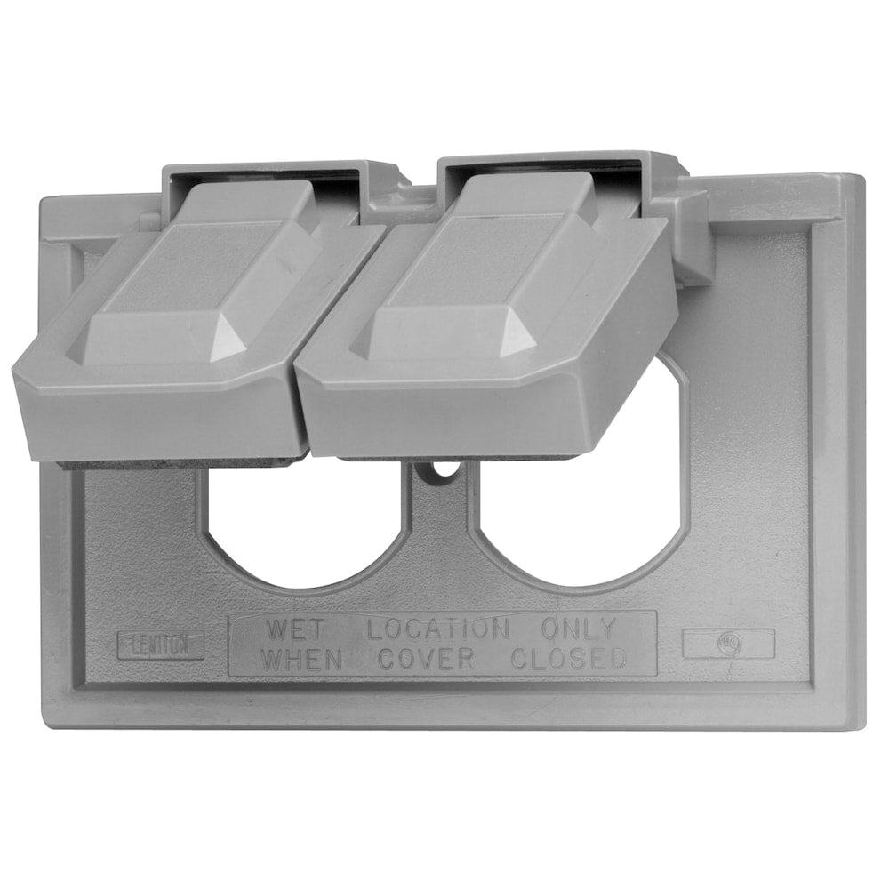 1-Gang Duplex Weatherproof Duplex Electrical Box Cover, Grey