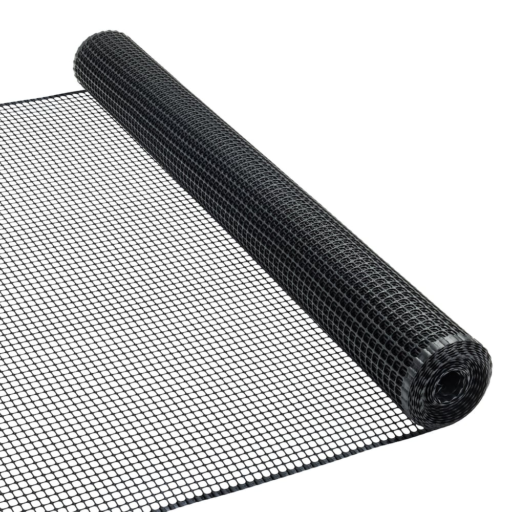 Clôture en plastique noir de 15 pi L x 36 po H avec maille de 1/2 po x 1/2 po