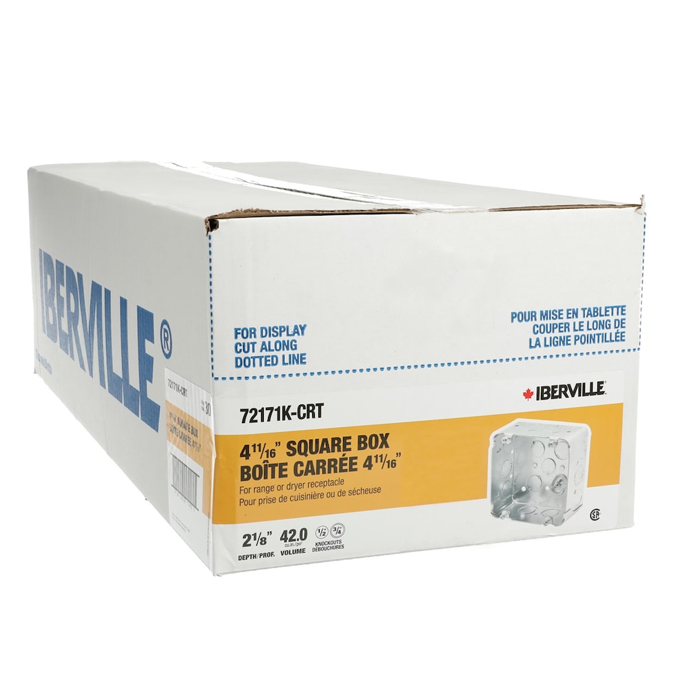 4-11/16 x 2-1/8 D.  42 cu.inch Square Steel Box