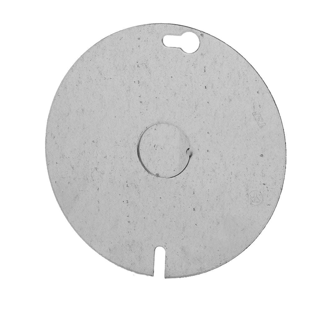 Couvercle plat rond de 54 à 4 po avec KO de 1/2 po