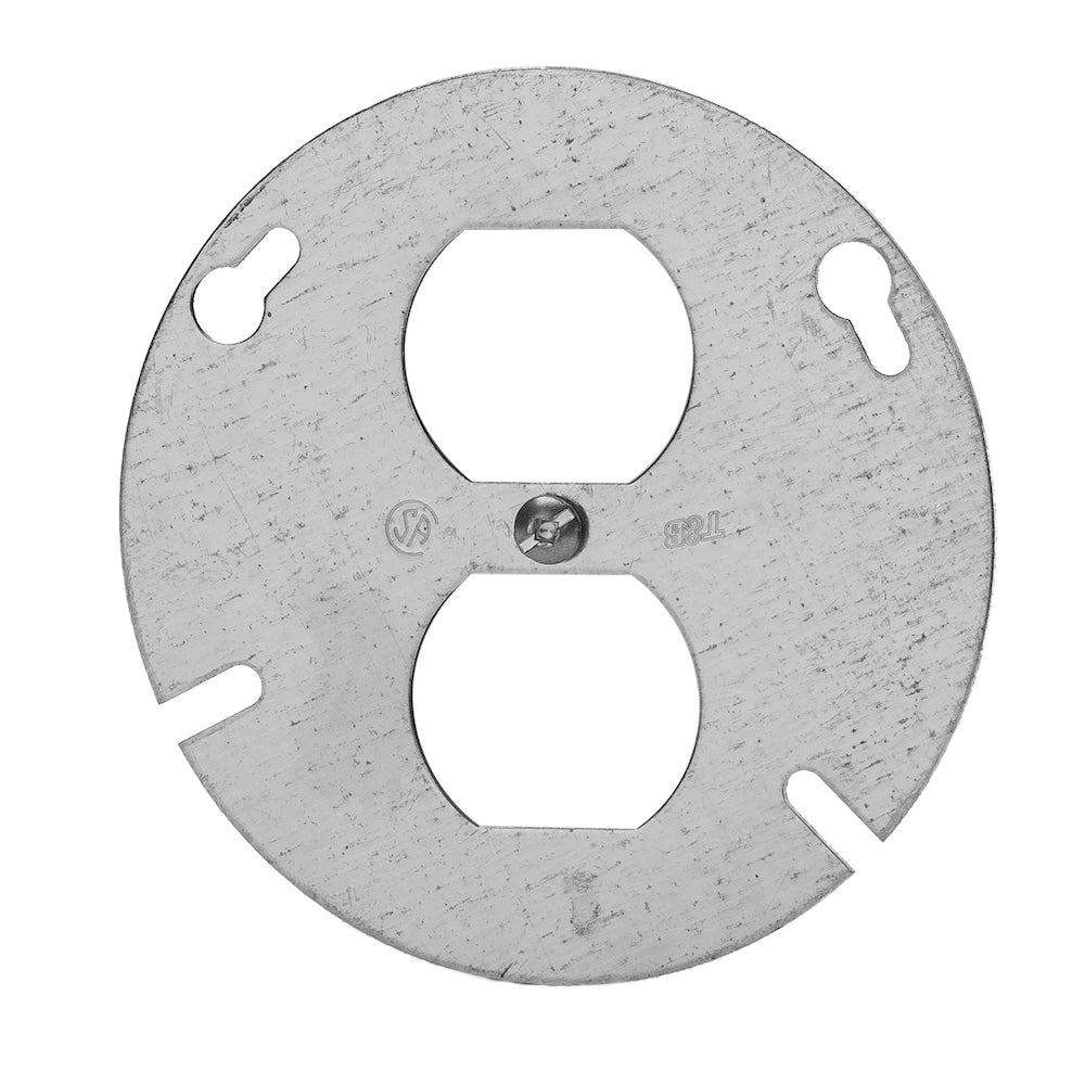54 - 4 in. round flat cover for duplex receptacle