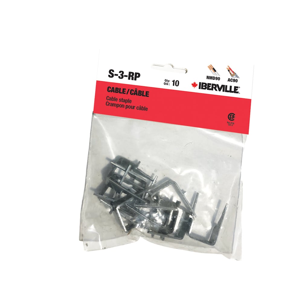 Agrafe pour câble électrique en acier S-3 (Paquet de 10 unités)