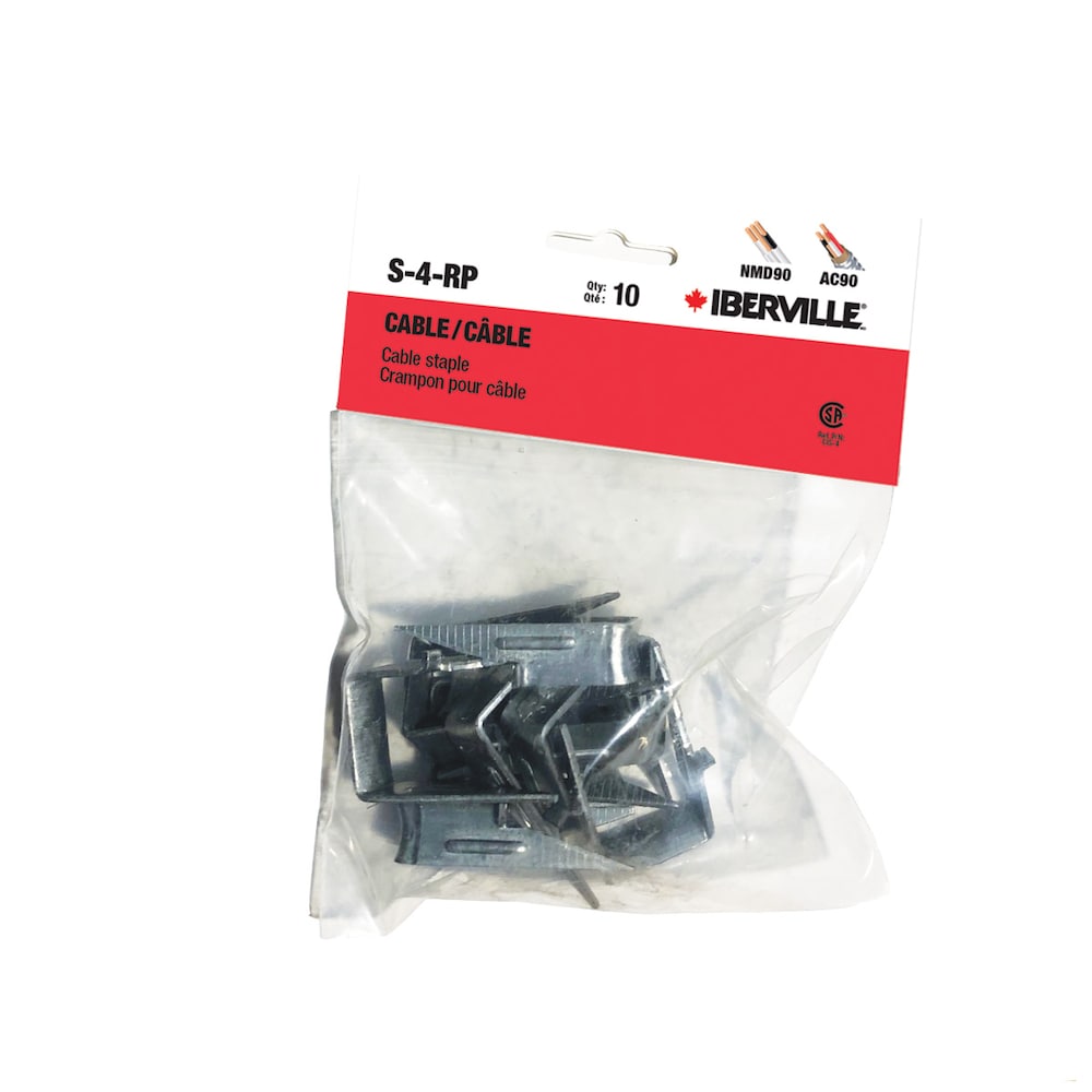 Agrafe pour câble électrique en acier S-4 (Paquet de 10 unités)