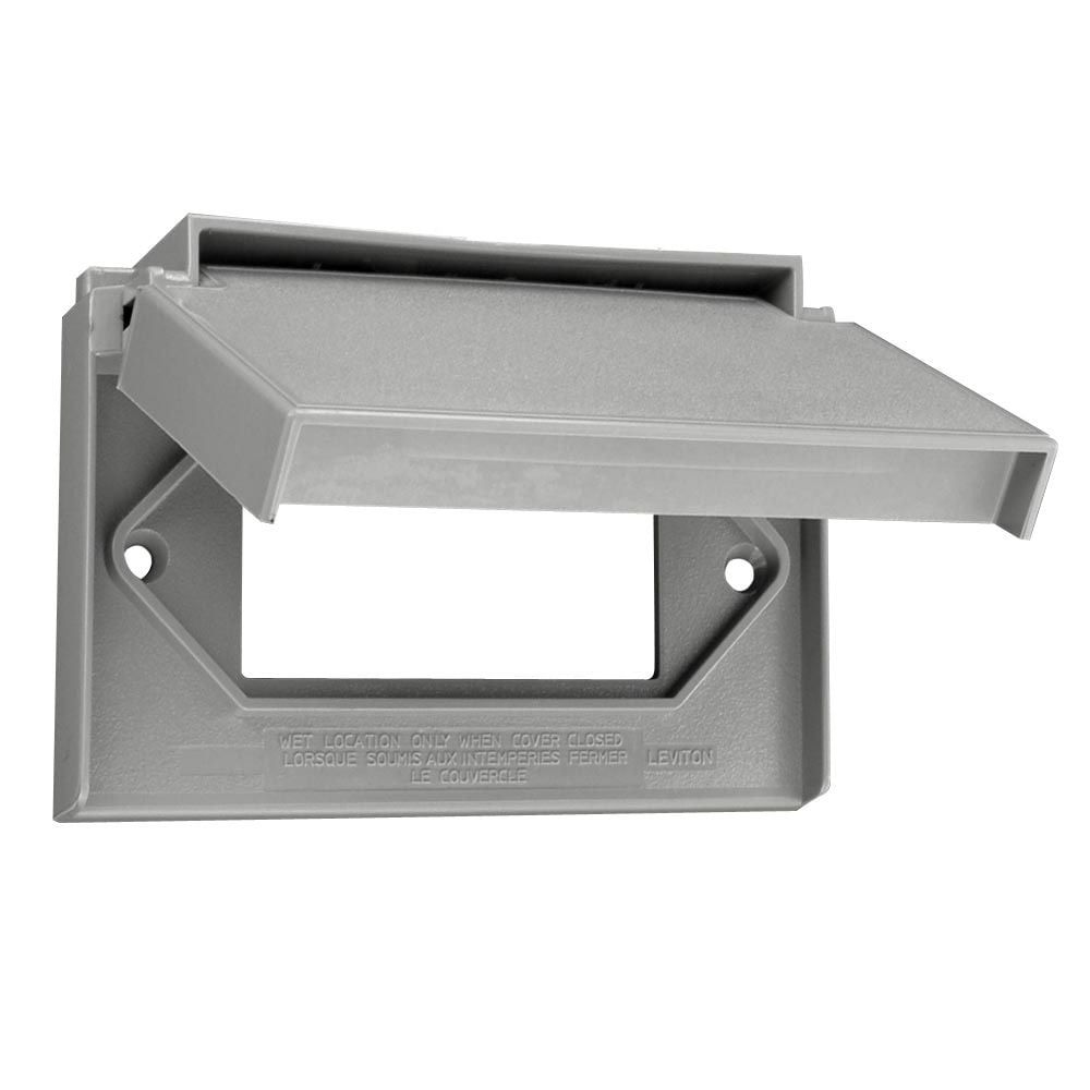 1-Gang GFCI Weather-Resistant with Horizontal Self-Closing Lid Electrical Box Cover, Grey