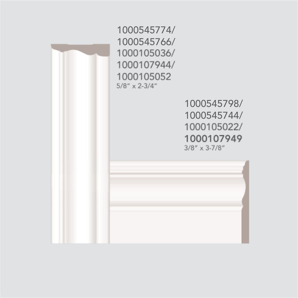 Moulure de plinthe apprêtée en MDF colonial de 3/8 po x 3 7/8 po x 96 po
