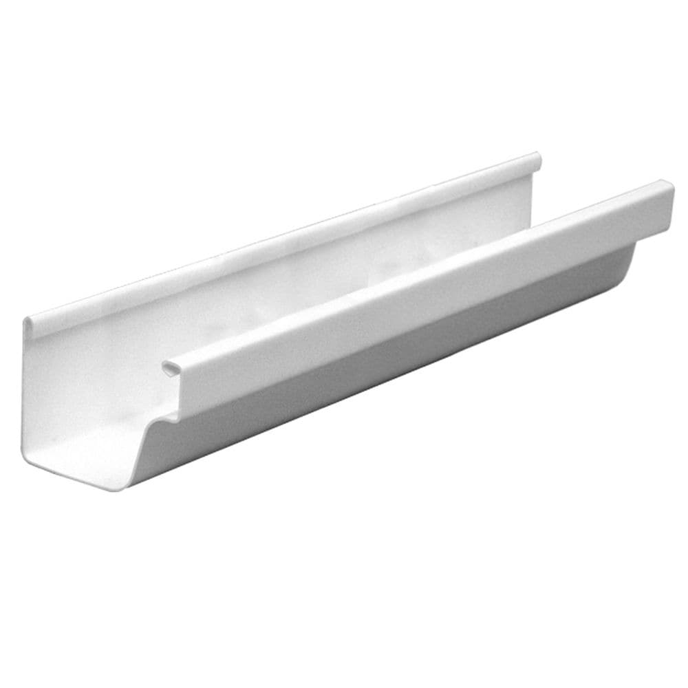 10 ft. White Traditional Vinyl Gutter