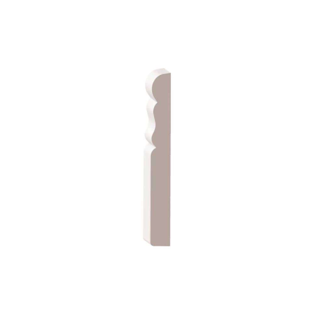 3/8-inch x 3 1/8-inch x 96-inch Colonial MDF Primed  Baseboard Moulding