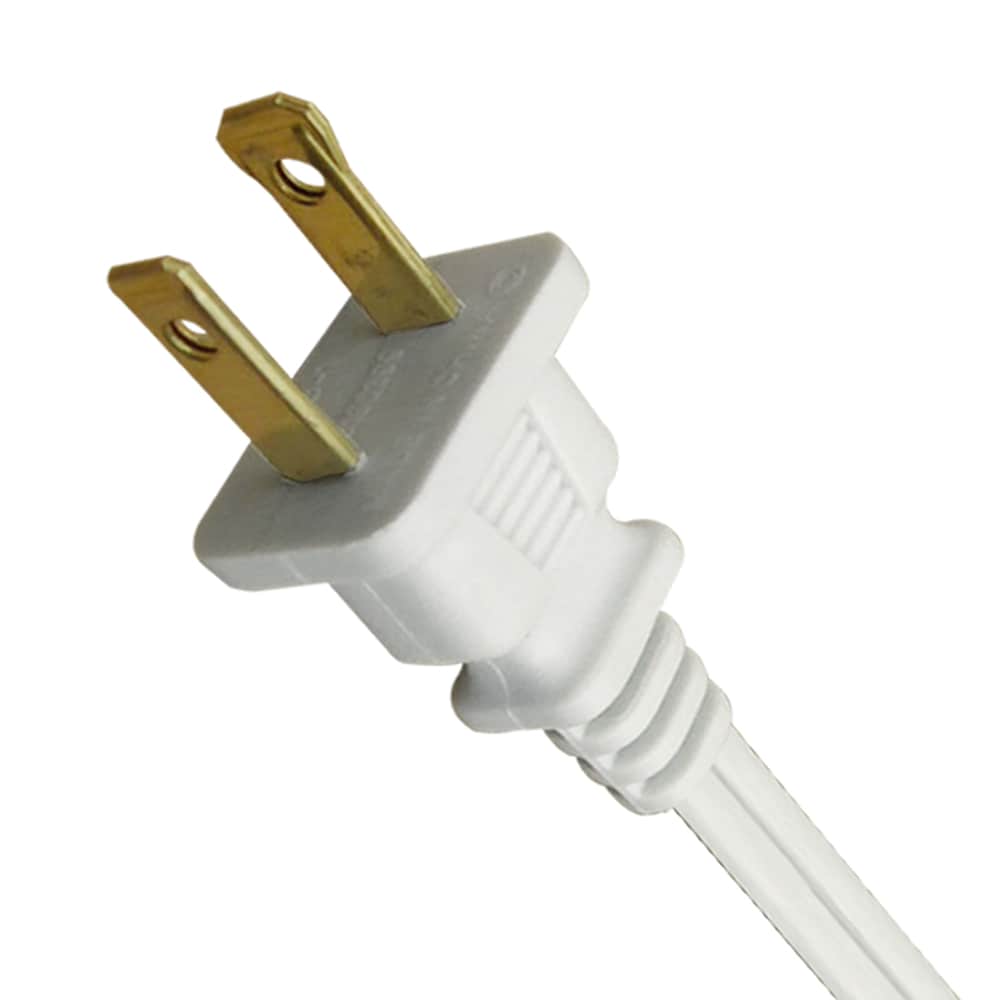 12 ft. 16 Gauge 13 Amps Indoor Light Duty 2-Outlet Extension Cord for Tight Spaces, White