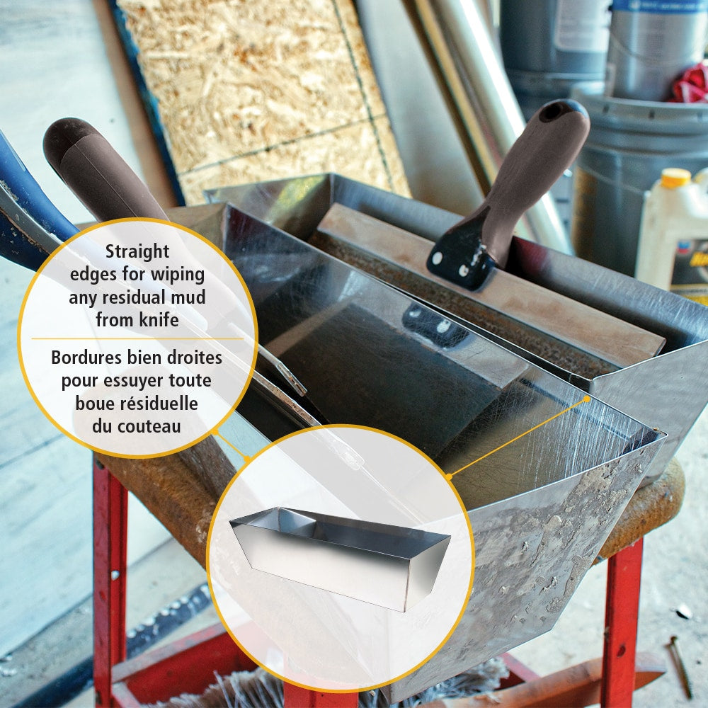 12-inch Stainless Steel Drywall Mud Pan