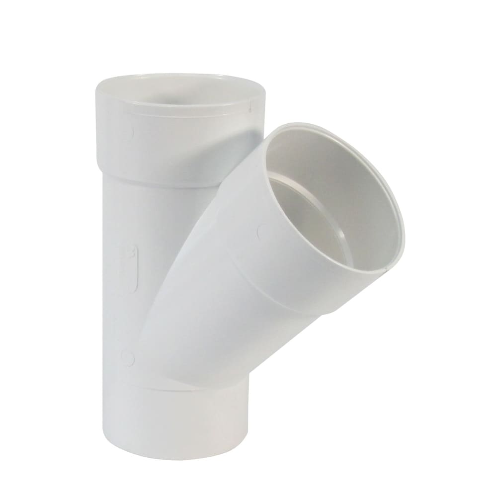 4 inch x 4 inch x 4 inch PVC Sewer Wye - HxSpxH