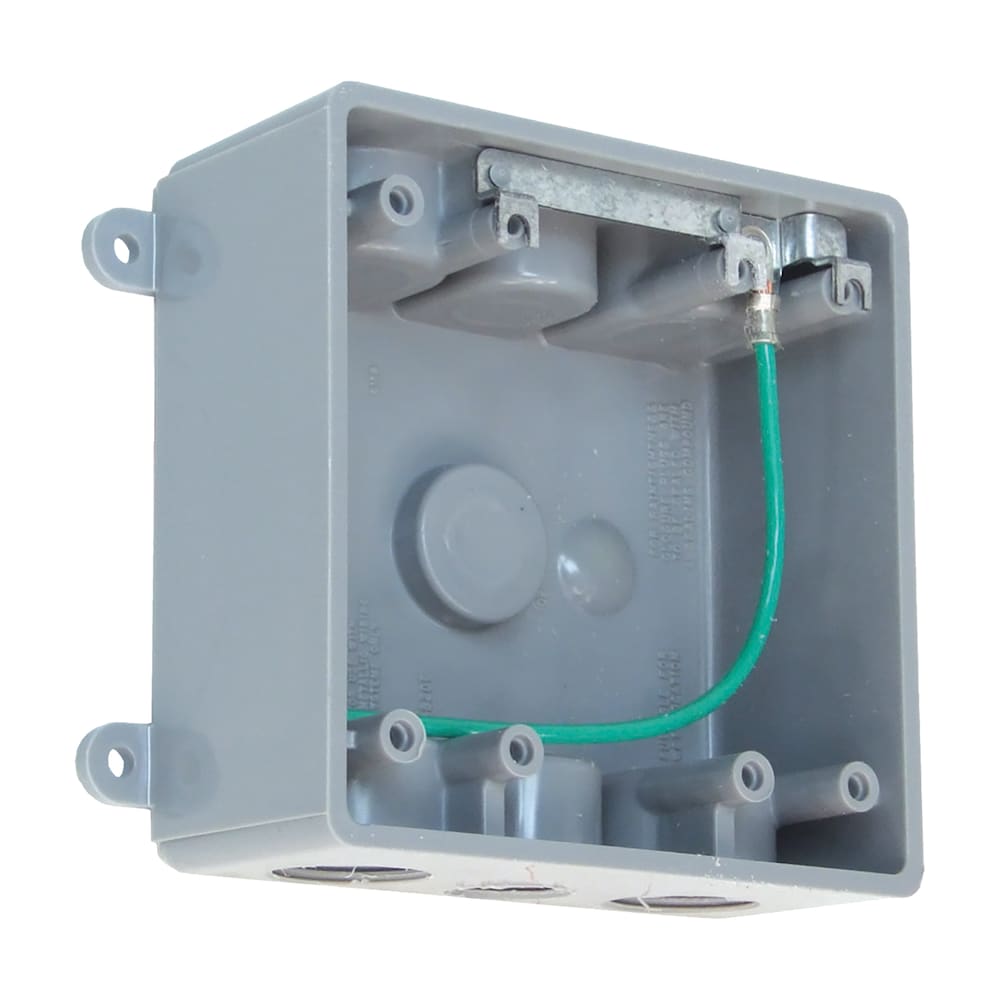 2-Gang 1 x 1/2 in. 2 x 3/4 in. Threaded Hubs Weatherproof PVC Device Box