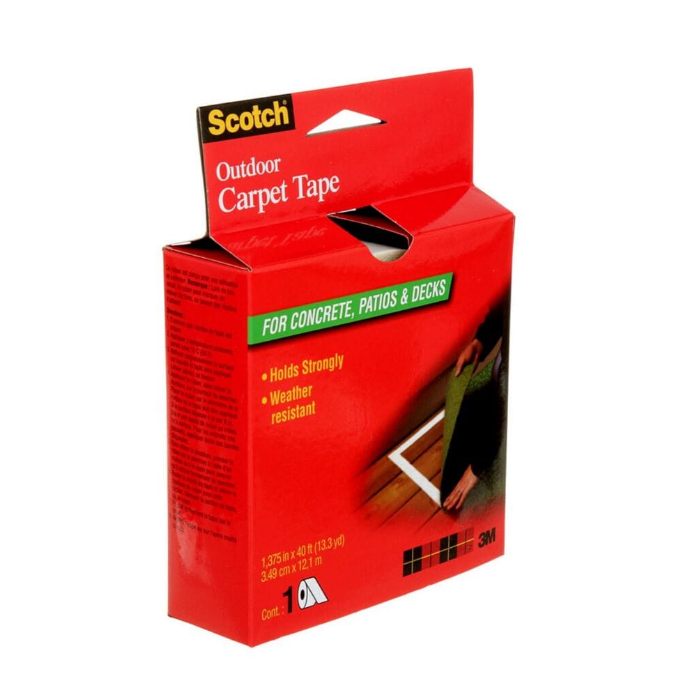 Outdoor Carpet Tape, CT3010, black, 1.38 in x 13.33 yd (34.9 mm x 12.1 m)