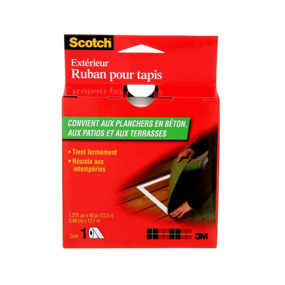 Outdoor Carpet Tape, CT3010, black, 1.38 in x 13.33 yd (34.9 mm x 12.1 m)