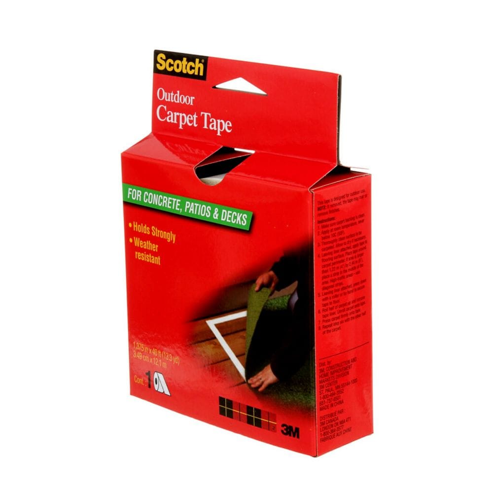 Outdoor Carpet Tape, CT3010, black, 1.38 in x 13.33 yd (34.9 mm x 12.1 m)