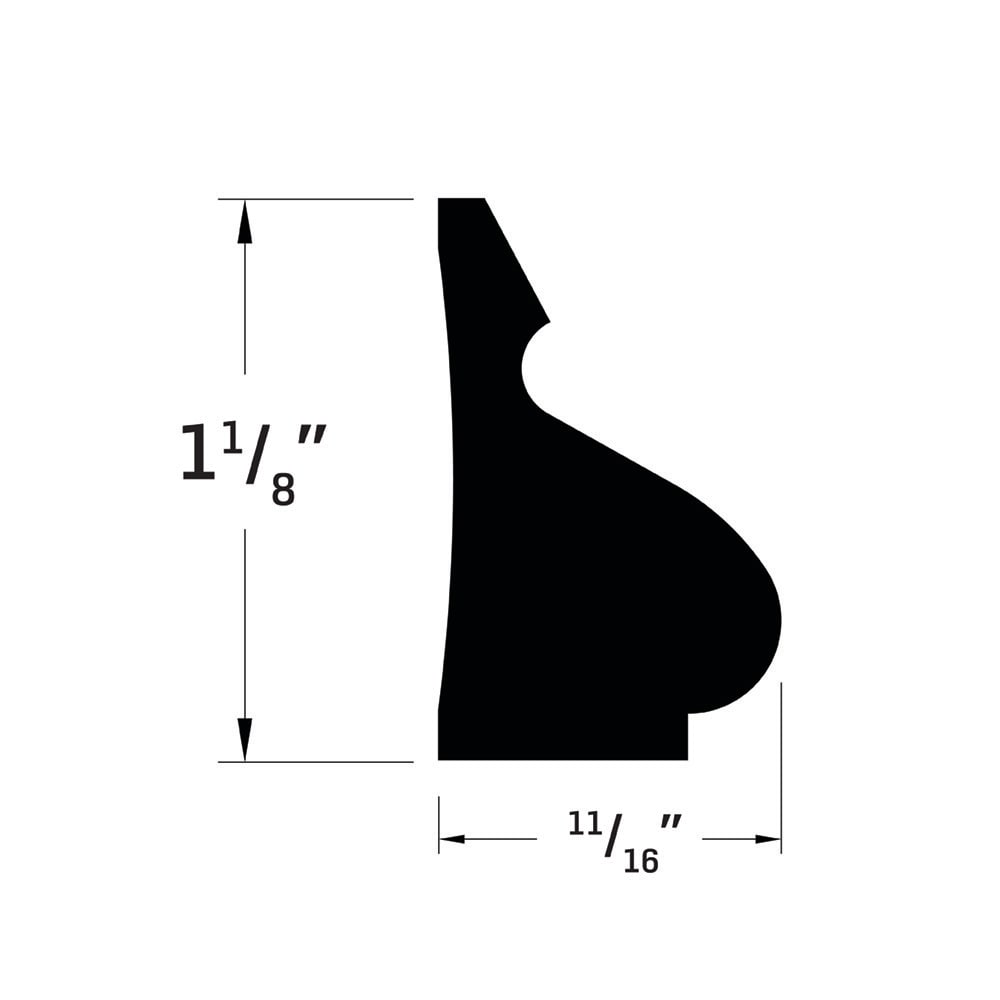 11/16-inch x 1 1/8-inch x 12 ft. Base Cap in White