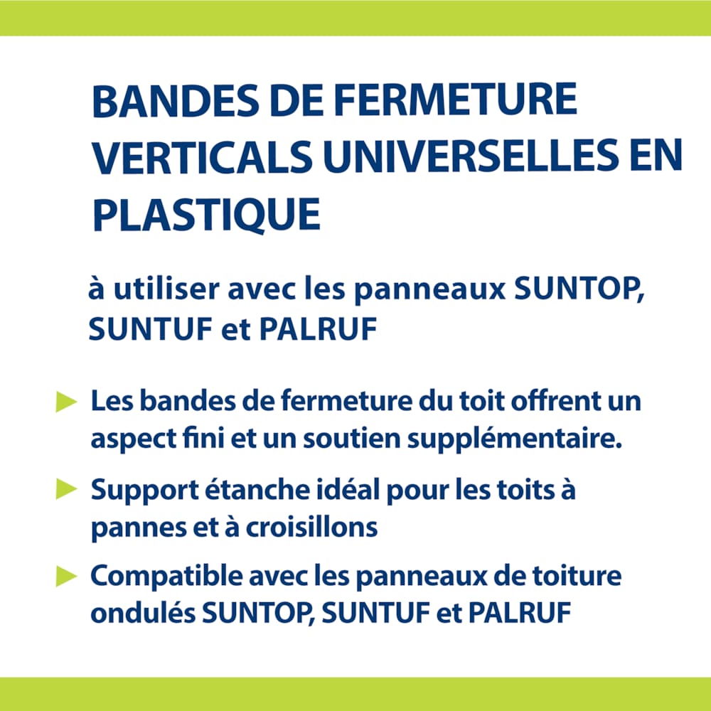 Bandes de fermeture de toit universelles verticales en plastique de 24 po (paquet de 6)
