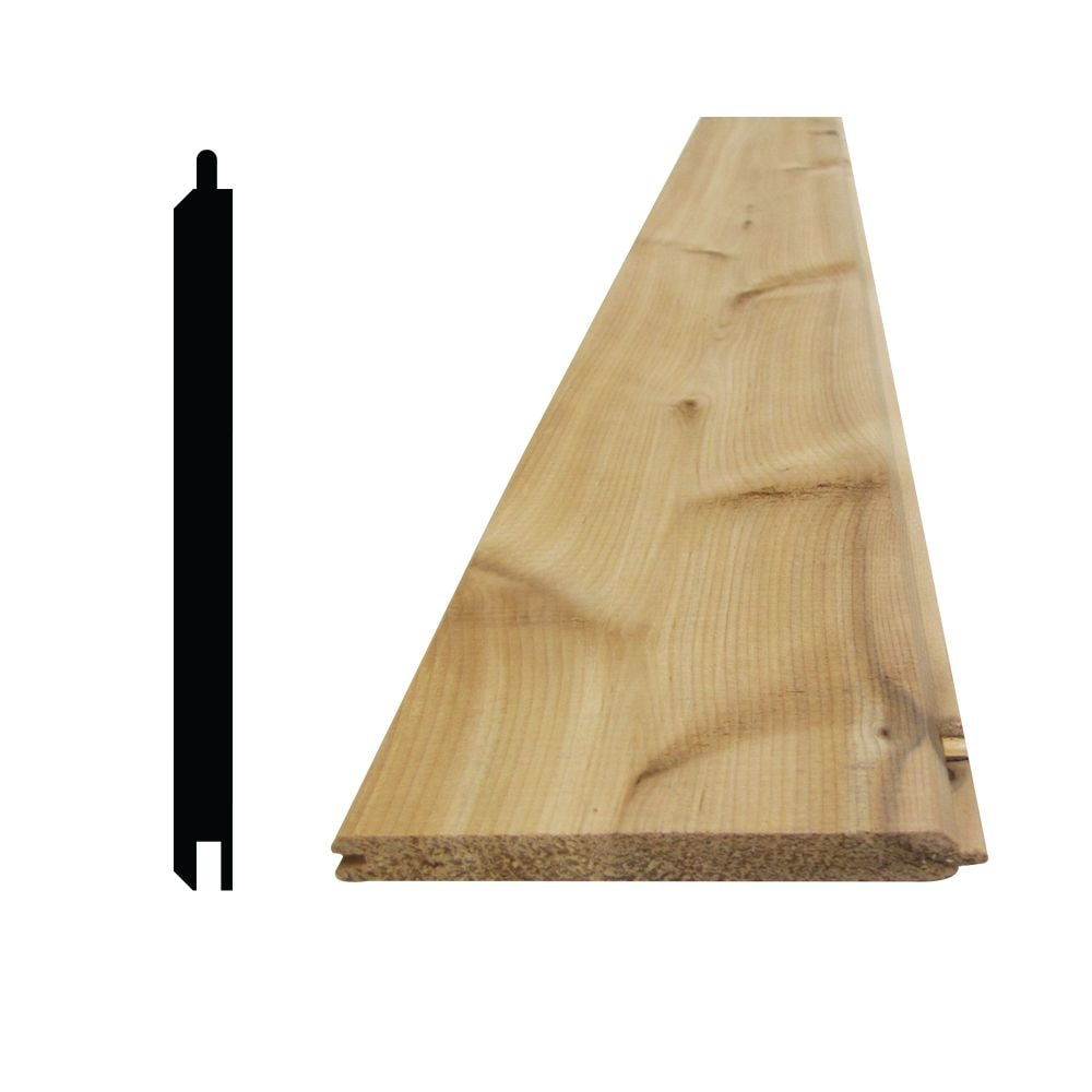 5/16-inch x 3-9/16-inch x 96-inch V-Joint Tongue & Groove Cedar Knotty (6-Pack)