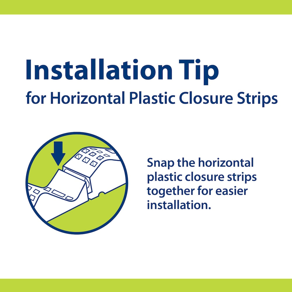 Bandes de fermeture de toit horizontales en plastique de 24 po (paquet de 6)