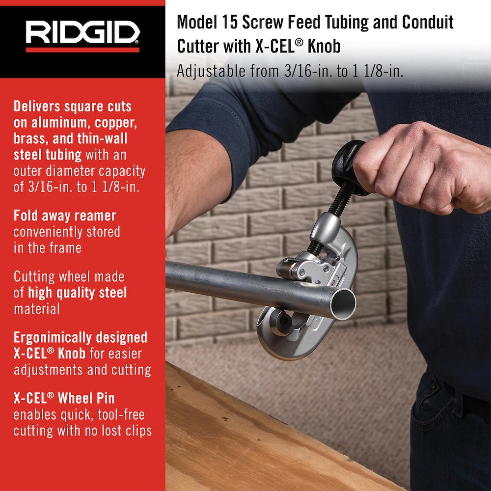 3/16-inch To 1-1/8-inch Model 15 Screw Feed Tubing and Conduit Cutter