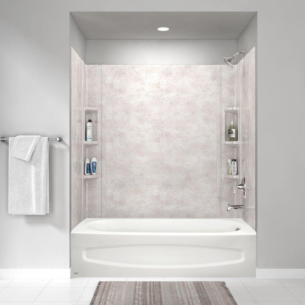 Baignoire rectangulaire en acier émaillé Cadet de 5 pi avec sortie à droite en blanc