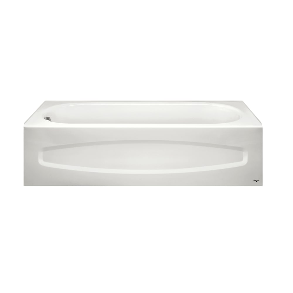 Cadet 5 ft. Alcove Rectangular Enamel Steel Bathtub with Left-Hand Outlet in White