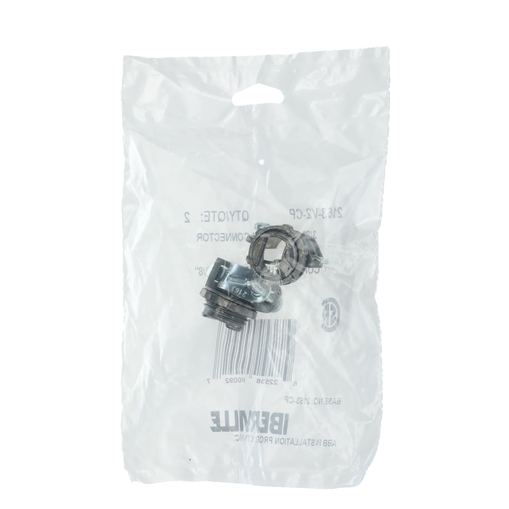 Raccord à une vis en zinc 3/8 po (1/2 po KO) (sac de 2 unités)