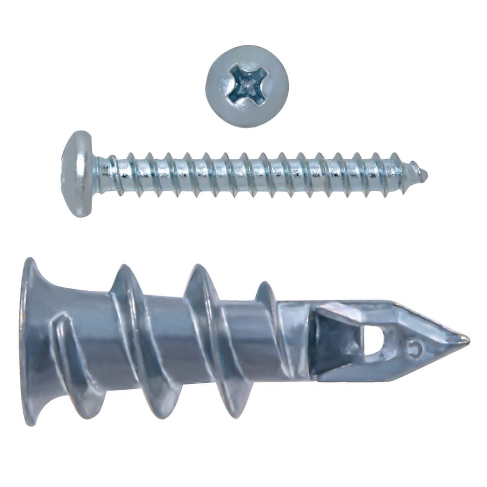 Mini Stud Solver #6 Self-Drilling Zinc Drywall Anchors with Screws, Light Duty - 4pcs