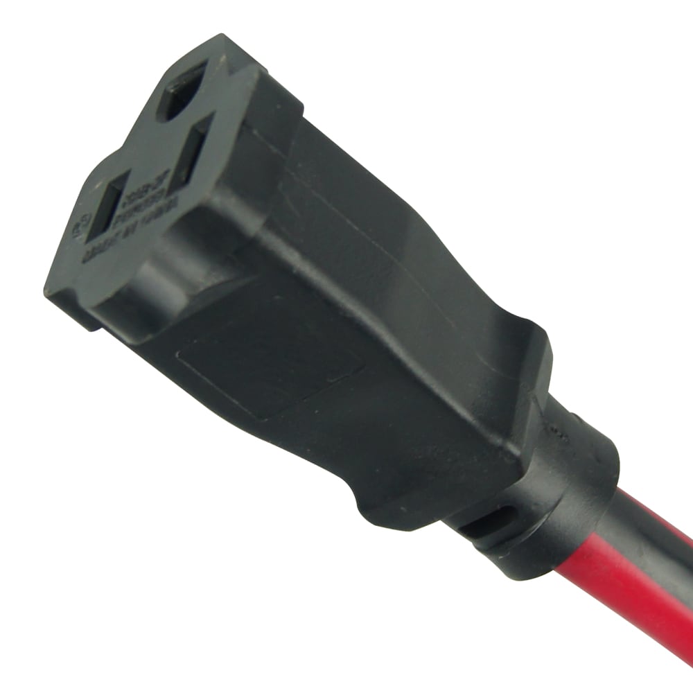 Rallonge électrique de 100 pi, calibre 14, 13 ampères, pour usage intérieur et extérieur, usage moyen, rouge/noir
