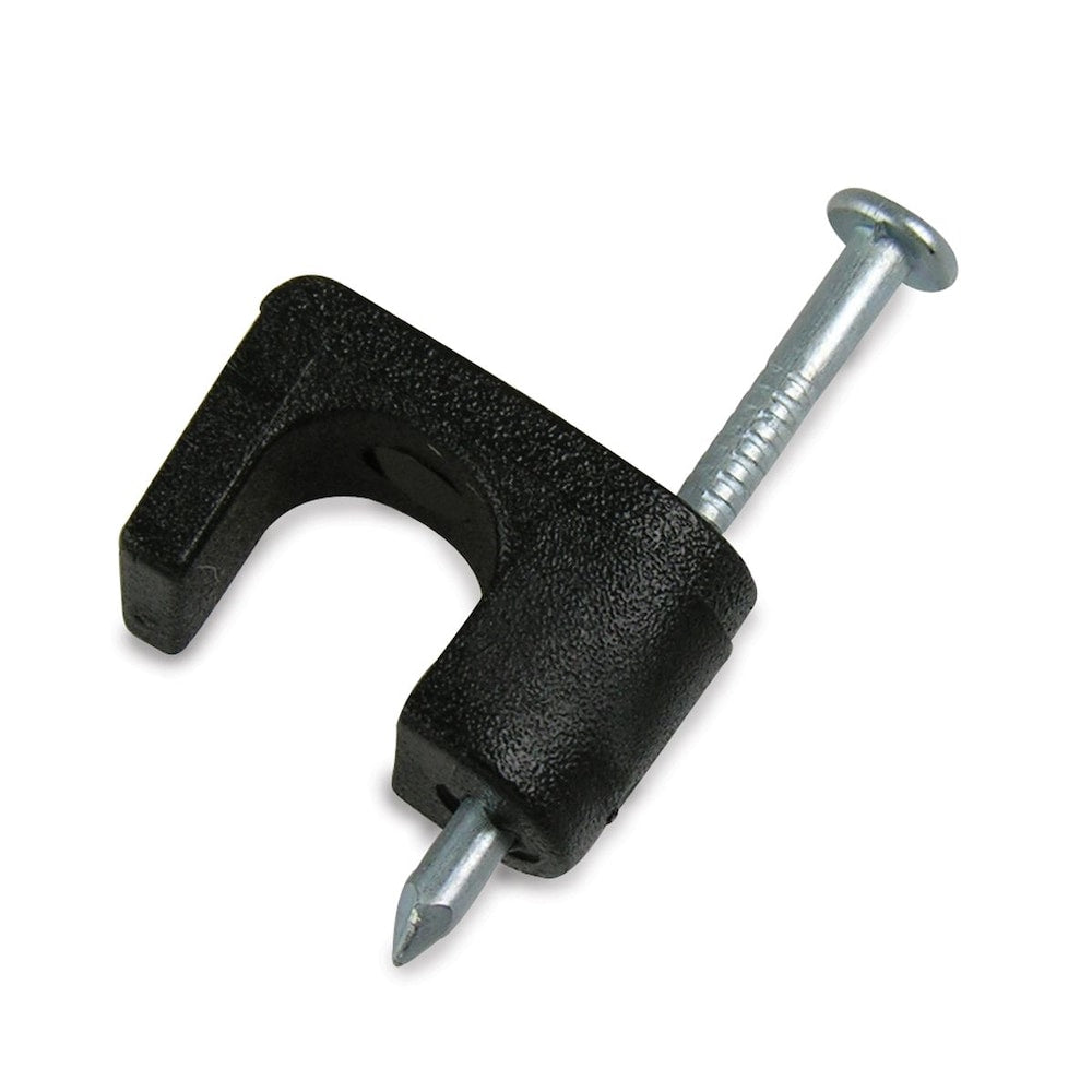 Agrafe coaxiale 1/4 po noire; 50/paquet
