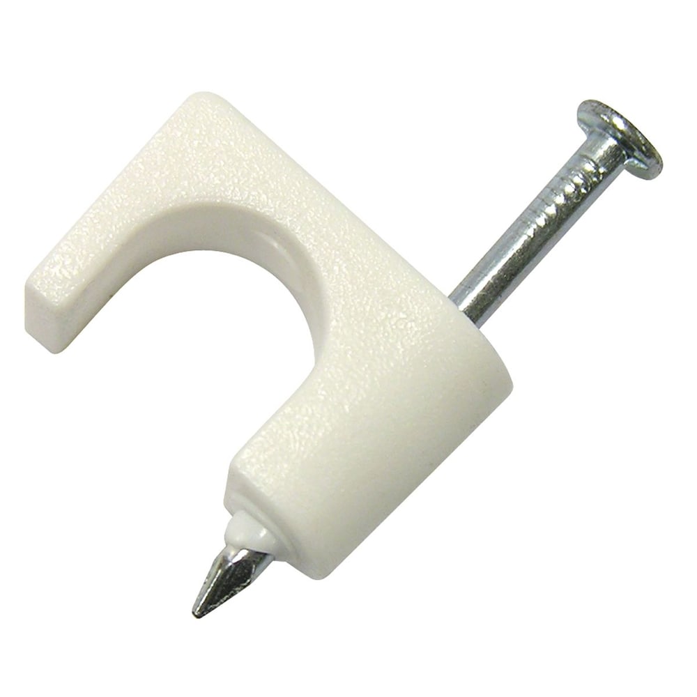 Agrafe coaxiale 1/4 po blanche ; 50/palourde