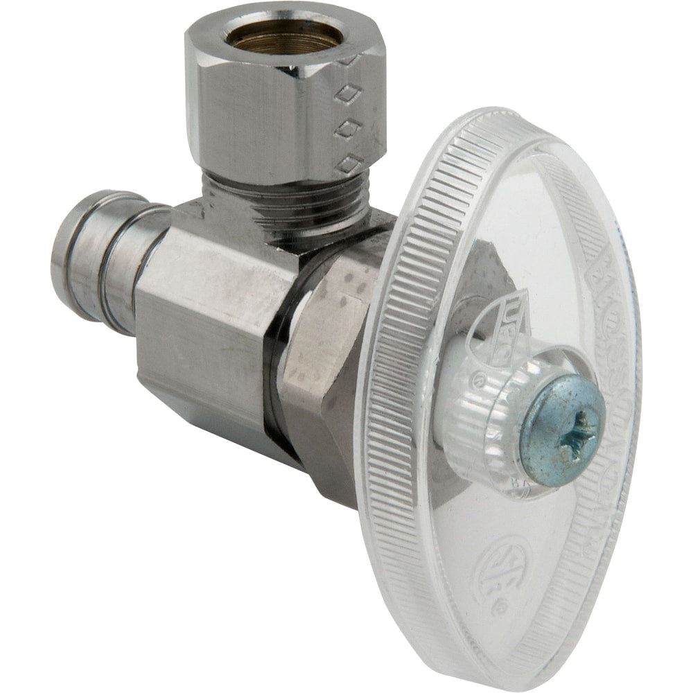 Valve droite 1/2 pouce nominal à sertir Pex Barb X 3/8 pouce OD Compression