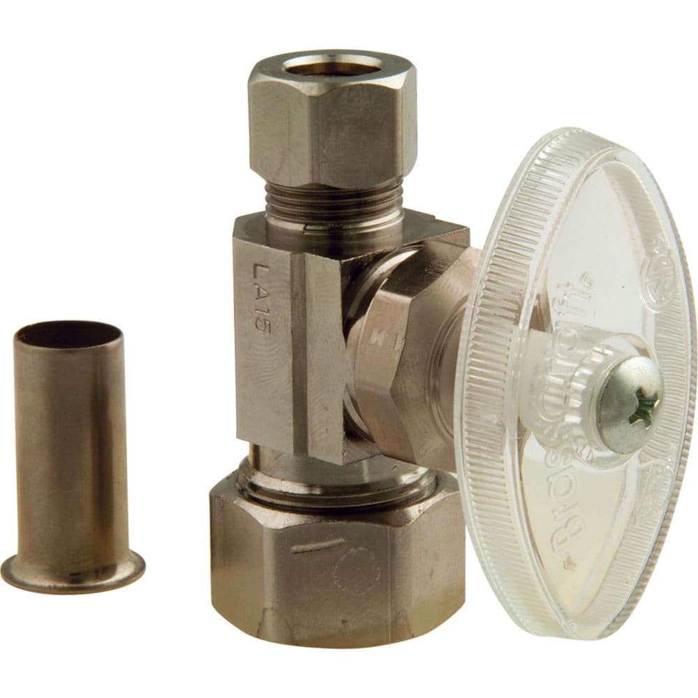 Valve droite compression nominale de 1/2 pouce x compression de 3/8 pouce de diamètre extérieur avec insert