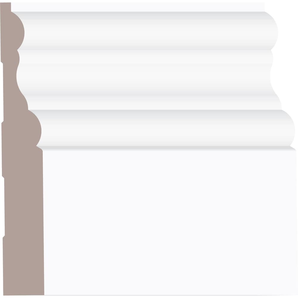Moulure de plinthe apprêtée en MDF colonial de 5/8 po x 4 1/16 po x 168 po