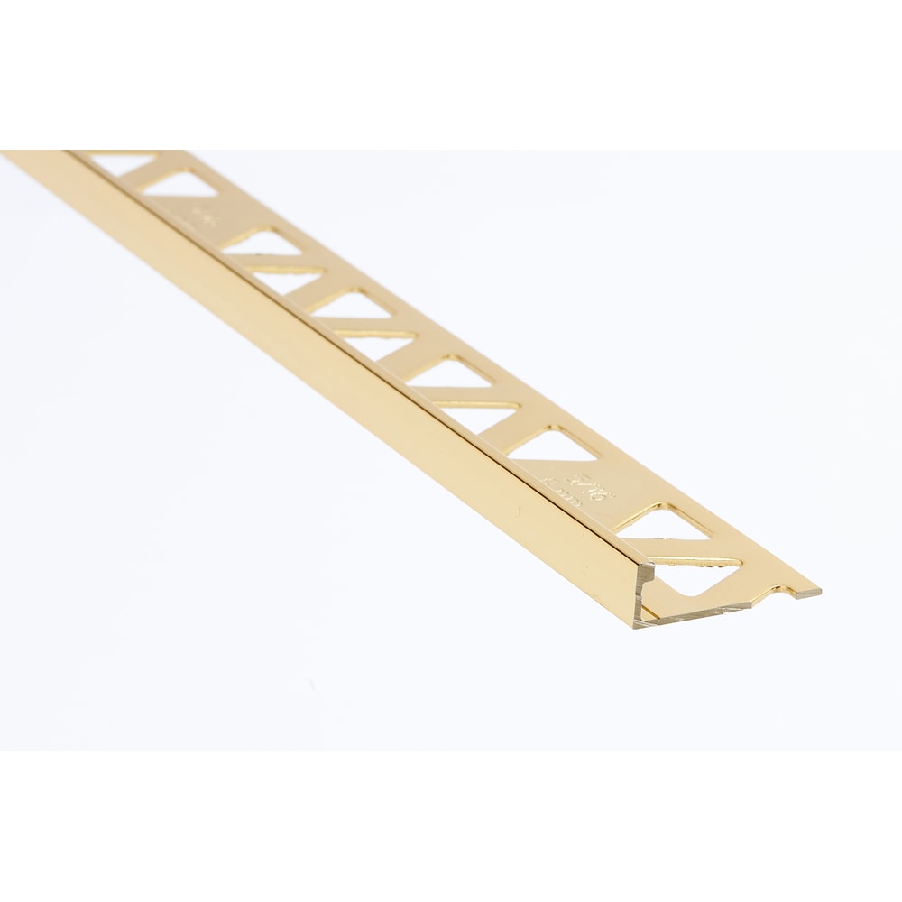 Aluminum Flat Tile Edge - 1/2 in. (12.5 mm) x 8 ft. Bright Brass (BBR) - For Walls & Floors
