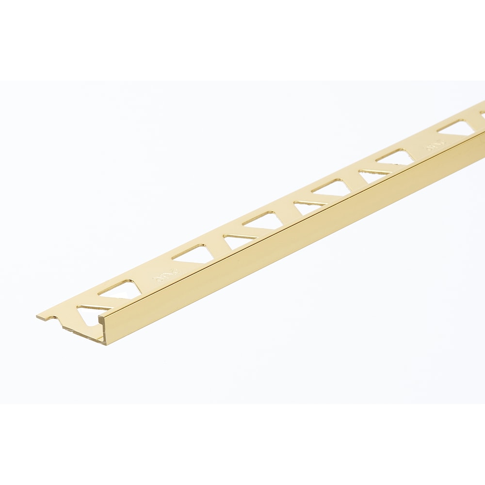 Aluminum Flat Tile Edge - 5/16 in. (8 mm) x 8 ft. - Bright Brass (BBR) - For Walls & Floors