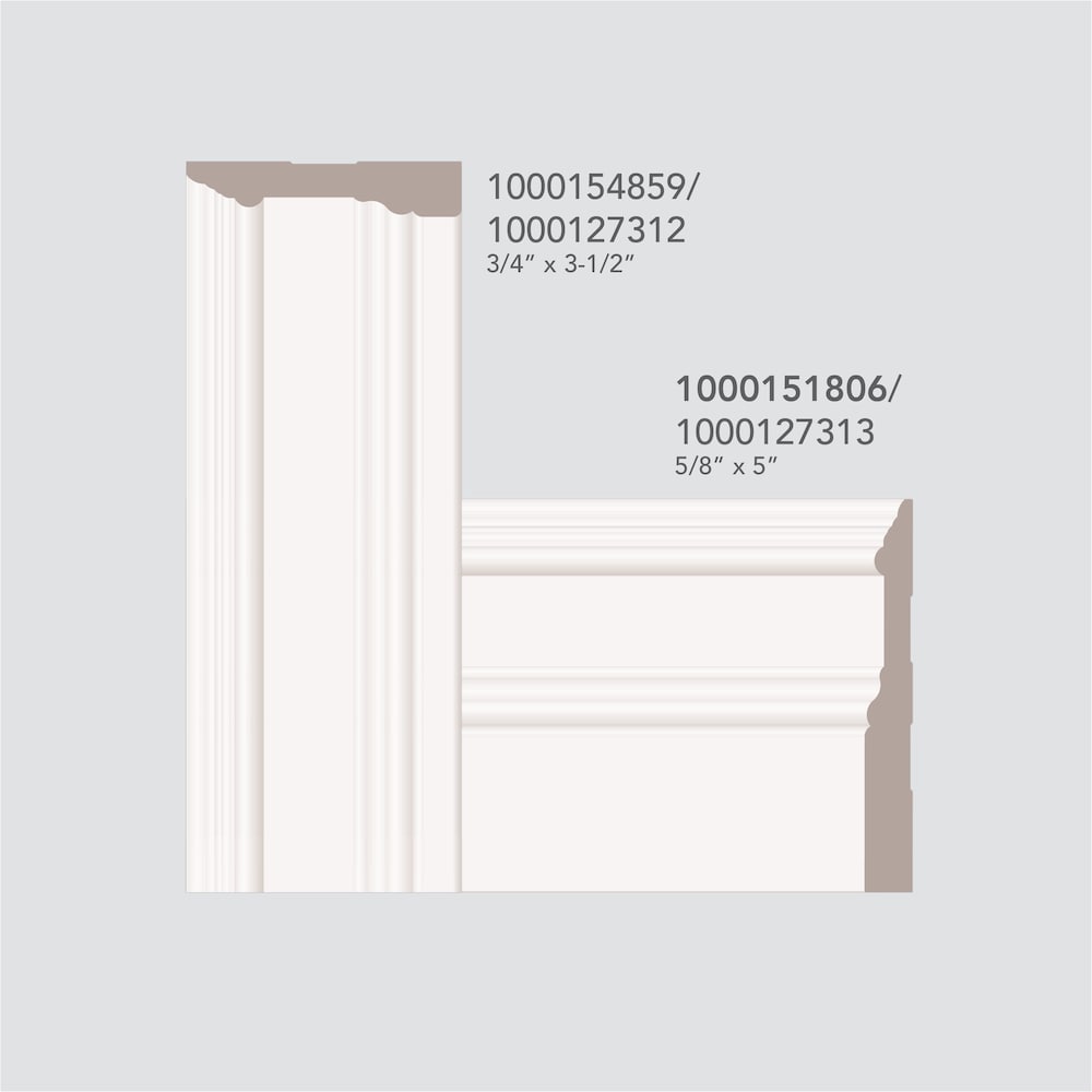 Moulure de plinthe apprêtée en MDF colonial de 5/8 po x 5 po x (16 pi max.)