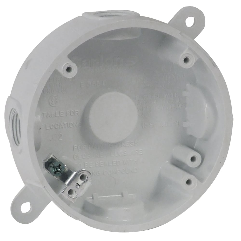 4 x 1/2 in. Threaded Hubs Round Outlet Box