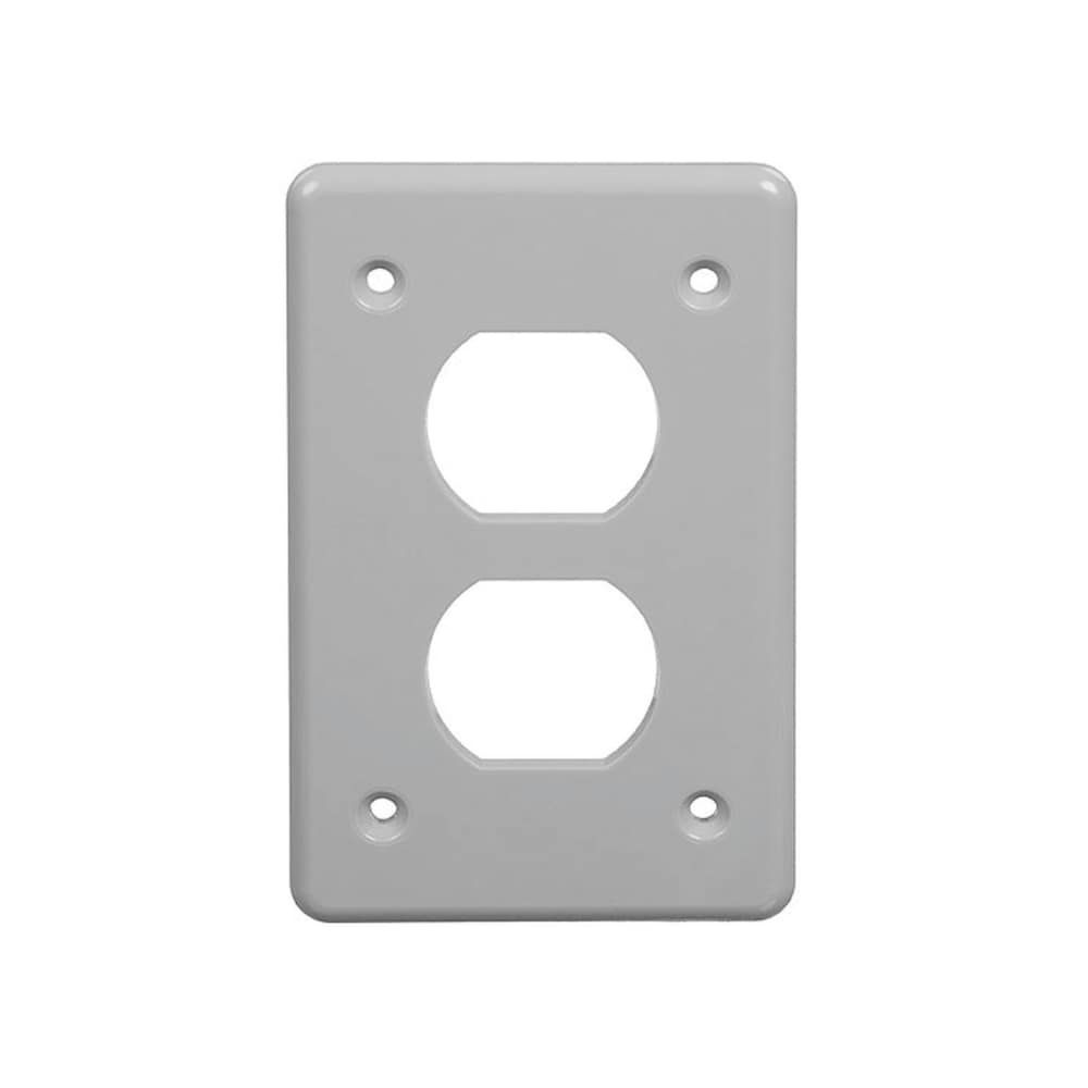 One gang duplex receptacle vertical cover