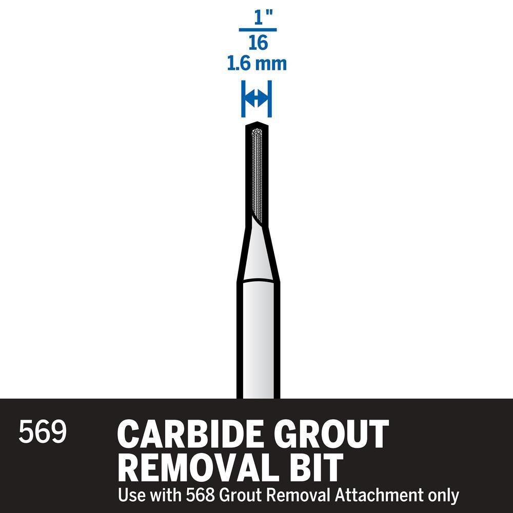1/16-inch Rotary Tool Bit Carbide Grout Remover Accessory