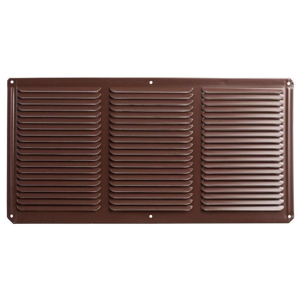 16-inch x 8-inch Aluminum Under Eave Soffit Vent in Brown