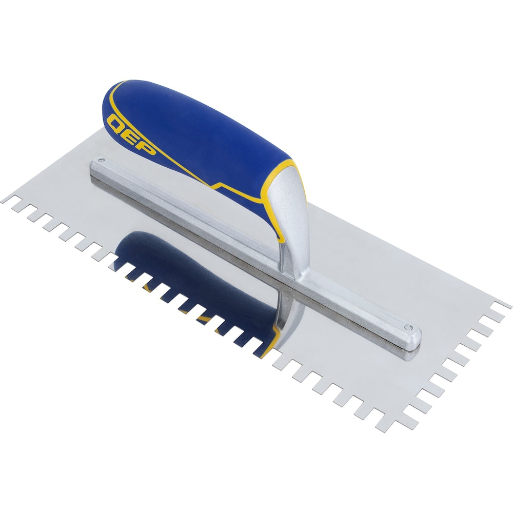1/4 in. x 3/8 in. x 1/4 in. Comfort Grip Stainless Steel Square-Notch Flooring Trowel
