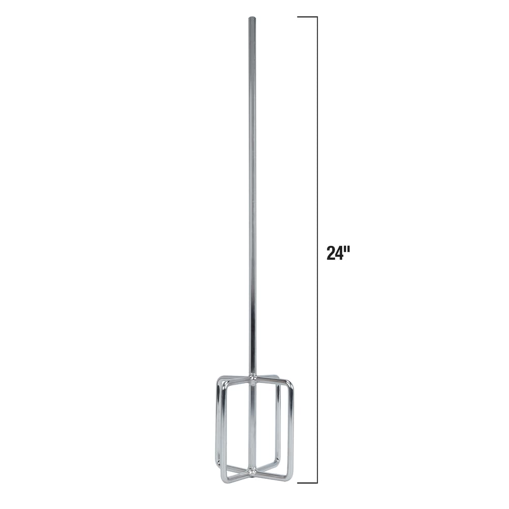 24 in. Professional Chrome-Plated Steel Thinset and Grout Mixing Paddle for Corded Drills