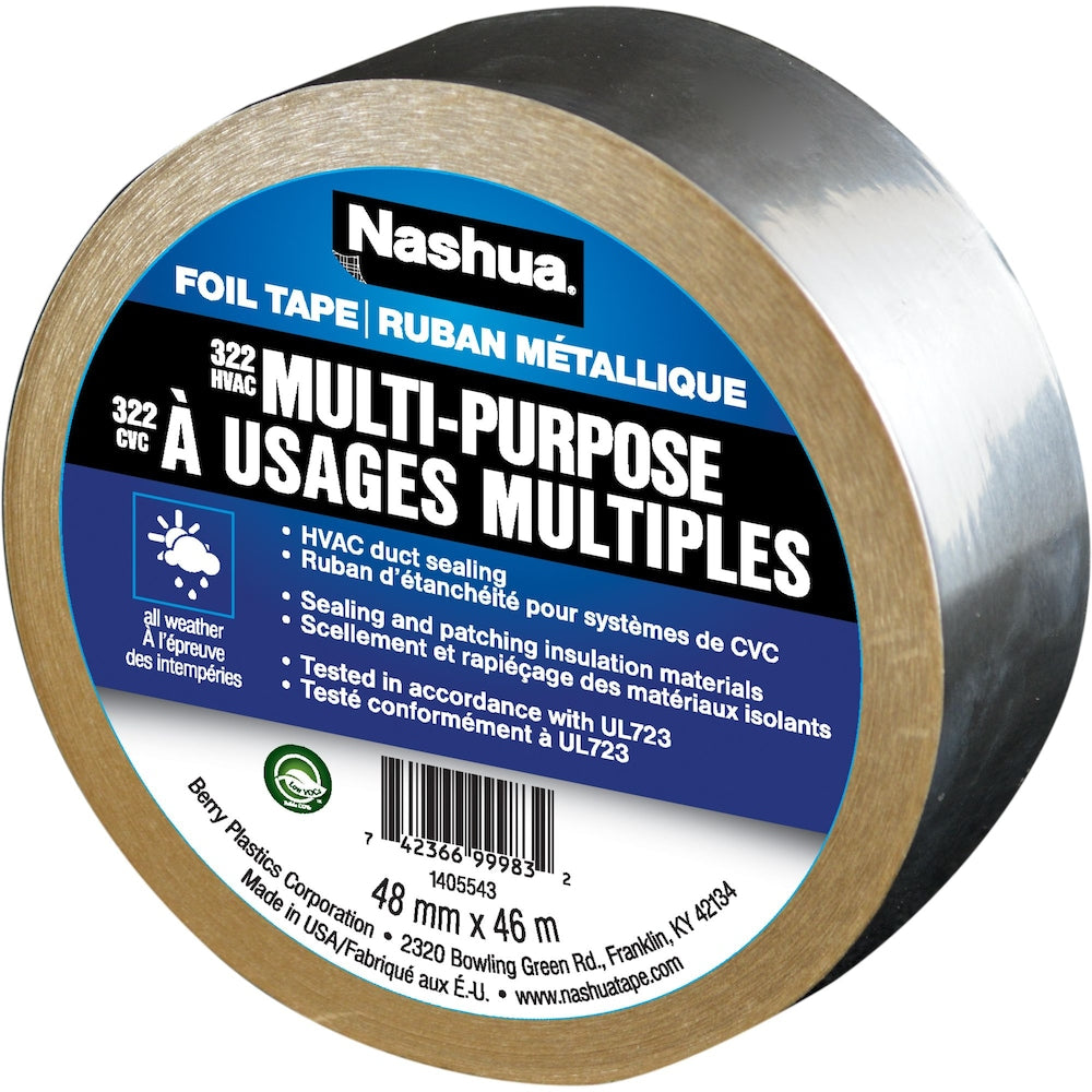 1.89 in x 50.3 yd 322 Multi-Purpose HVAC Foil Tape