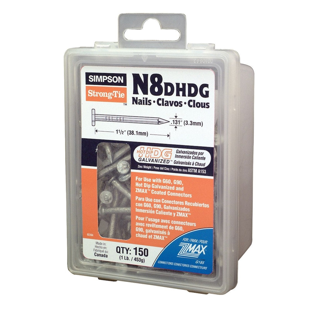 Strong-Drive Clou de connecteur HDG à tige lisse SCN de 1 1/2 po x 0,131 po (paquet de 150)