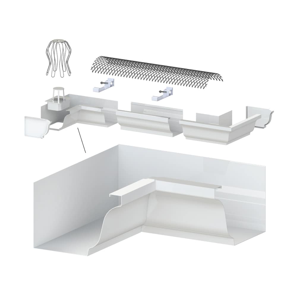 4-inch Aluminum Inside Corner Gutter (Eavestrough) Mitre in White Pro Pack (20 pieces)