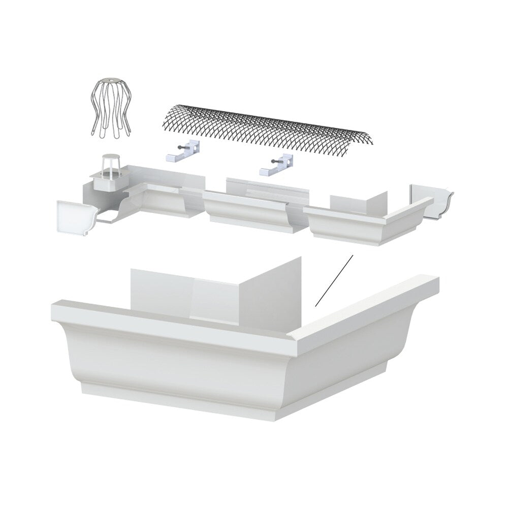 4-inch Aluminum Outside Corner Gutter (Eavestrough) Mitre in White Pro Pack (20 pieces)