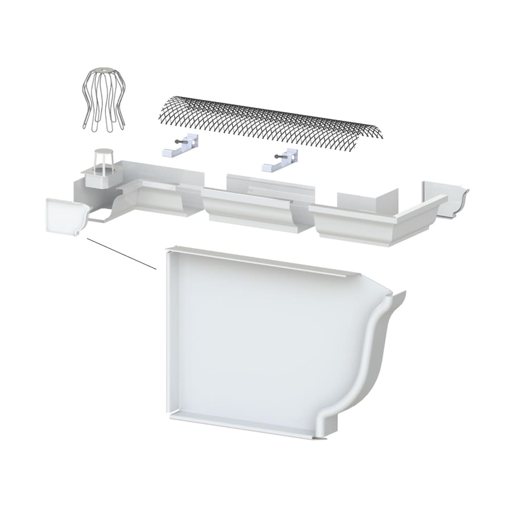 5-inch Aluminum Gutter (Eavestrough) Left End Cap in White